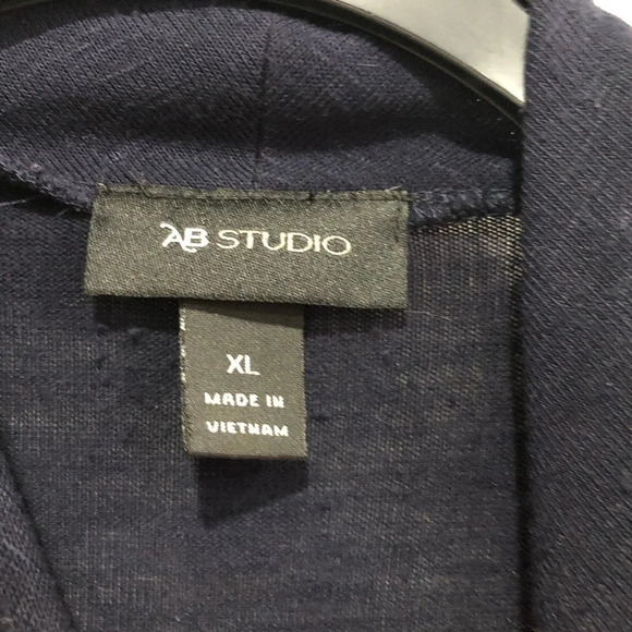 AB Studio Cardigan Wrap XL Navy Blue Flyway - Picture 3 of 7